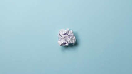 Wall Mural - crumpled paper ball stop motion animated set of icons and signs. home, mask, happy face, confused or