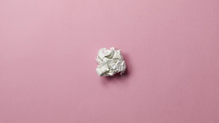 Wall Mural - crumpled paper ball stop motion animated set of icons and signs. home, mask, happy face, confused or