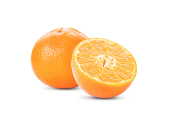 Poster - orange fruit isolated on white background . full depth of field