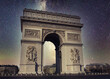 Parisian triumphal arch photographed at the aba in long exposure