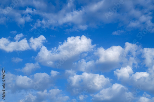 Blue sky and white clouds.