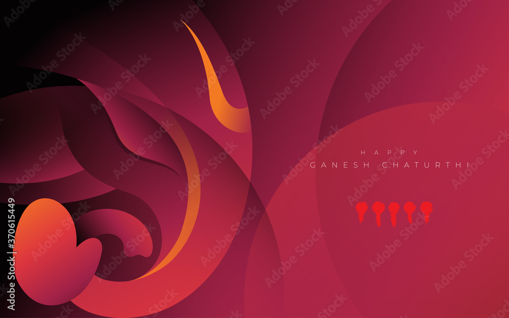 Ganesh Chaturthi Greeting Background Template with Creative Lord Ganesha