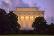 Lincoln Memorial illuminated at dusk in Washington, D.C.