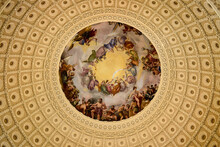 Rotunda Dome Inside The United States Capitol Building In Washington, D.C.