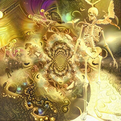 Wall Mural - life and death vortex. surreal art. vivid colors. 3d rendering