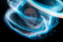 Light Painting Portrait, New Art Direction, Long Exposure Photo Without Photoshop, Light Drawing At Long Exposure