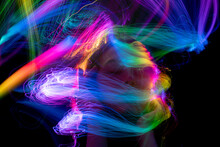Light Painting Portrait, New Art Direction, Long Exposure Photo Without Photoshop, Light Drawing At Long Exposure