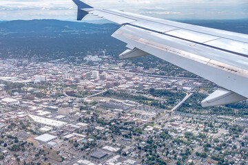 Wall Mural - aerial oer spokane washington from airplane