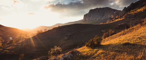 Sticker - Sunset in the mountains