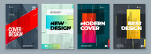 Set Of Brochure Design Cover Template For Brochure, Catalog, Layout With Color Shapes. Modern Vector Illustration Brochure Concept In Dark Colors