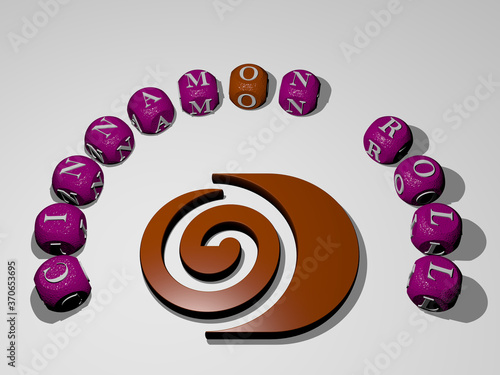 Cinnamon Roll Icon Surrounded By The Text Of Individual Letters 3d Illustration Background And Christmas Stock Illustration Adobe Stock