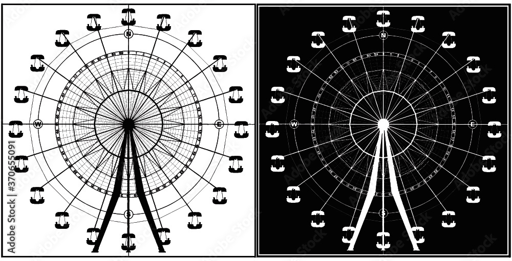 Carousel With Compass Vector. Illustration Isolated On White Background ...