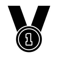 Sticker - number one medal icon, silhouette style