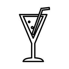 Canvas Print - cocktail drink icon, line style