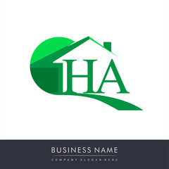 initial logo HA with house icon, business logo and property developer.