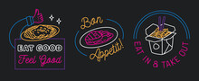 Restaurant Sign In Line Style Vector