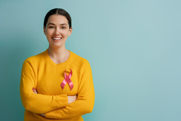 Wall Mural - Pink ribbon like a symbol of breast cancer awareness