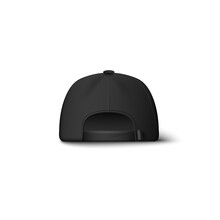 Realistic Black Baseball Cap Mockup From Back View Isolated On White Background