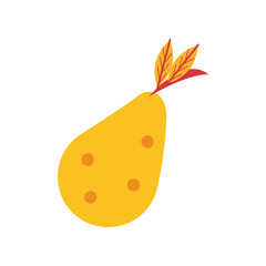 Sticker - pear fresh fruit flat style icon