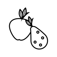 Sticker - apple and pear line style icon