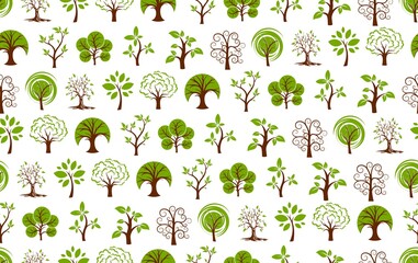 Sticker - Seamless background with green forest.