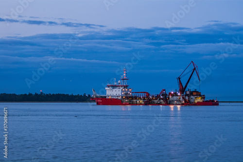 Big fishing boat off Garry point Richmond, British Columbia, Canada Poster Mural XXL