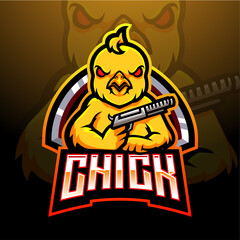 Poster - Chick esport logo mascot  logo design