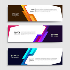 Vector abstract web banner design template sets. Collection of web banner template. Abstract geometric web design banner template.