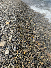 Wall Mural - Sea pebbles background, natural colors