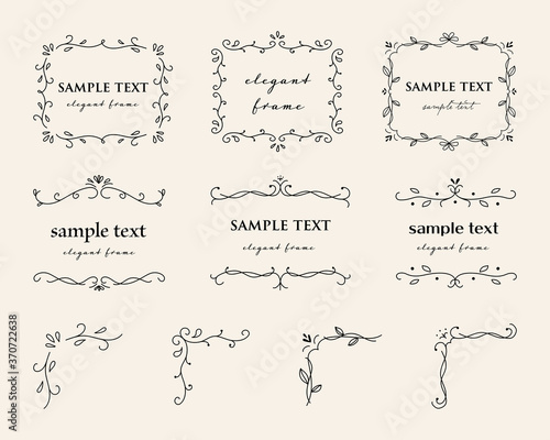手書きのエレガントなフレームのセット おしゃれ 飾り 枠 上品 額縁 ゴージャス Adobe Stock でこのストックベクターを購入して 類似のベクターをさらに検索 Adobe Stock