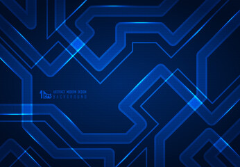 Wall Mural - Abstract blue futuristic of line power technology design artwork cover background. illustration vector eps10