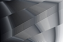 Abstract Halftone Lines Background, Modern Design, Geometric Dynamic Pattern, Vector Black And White Texture.