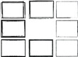 © miloje - Vector Frames. rectangles for image. distress texture . Grunge Black and White borders isolated on the transparent background . Dirt effect .