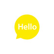 © Віталій Баріда - Speech babble Hello icon. Yellow speech babble massage vector illustration isolated on white