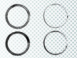 Vector Frames. circle label for image. distress stamp texture . Grunge Black borders isolated on the background . Dirt effect . Round shapes for your design