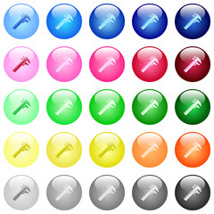 Poster - Caliper icons in color glossy buttons