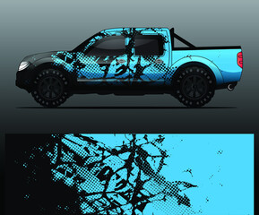 truck and vehicle Graphic vector. Racing background for vinyl wrap and decal