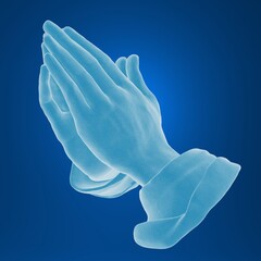 3d praying hands