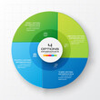 © GfxPapercut - Circle chart infographic template with 4 options,Vector illustration.
