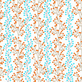 Fototapeta Kosmos - Seamless Slavic traditional pattern, embroidery on a white background. Vector illustration of blue and red plants for fabric, home and kitchen textiles.