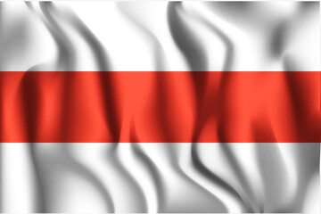 Wall Mural - Belarus. Historical White-Red-White Flag. Rectangular Icon. Waving Effect. Vector