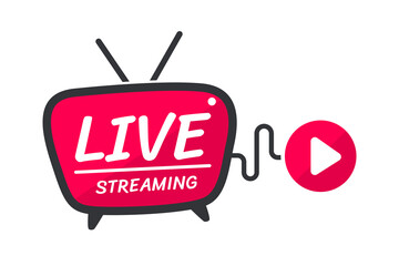 Live streaming symbol set Online broadcast icon The concept of live streaming for selling on social media.