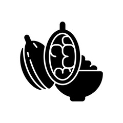 Sticker - Cardamom black glyph icon. Green cardamon pods. Exotic spice. Traditional medicine. Food flavoring. Cooking condiment. Silhouette symbol on white space. Vector isolated illustration