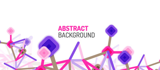 Abstract square dot connections, flat style multicolored geometric background for Wallpaper, Banner, Background, Card, Book Illustration, landing page or poster design