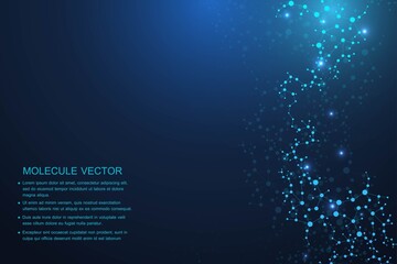 Wall Mural - structure molecule and communication. dna, atom, neurons. scientific concept for your design. connec
