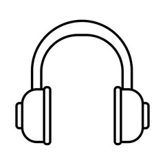 Poster - headset audio device line style icon