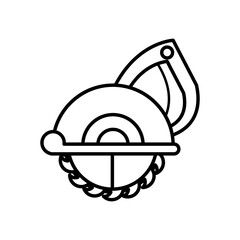 Poster - electric saw tool line style icon