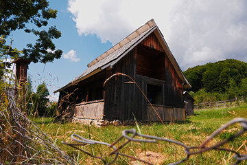 Poster - Traditional old wooden house in Maramures, Romania