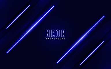 Wall Mural - abstract luminous neon frame background with blue color light effect. vector light illustration on d