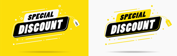 Wall Mural - Special discount vector layout. Sale banner promotion template, vector illustration with motion effect. Best offer for shop, market or store. Eps 10 vector